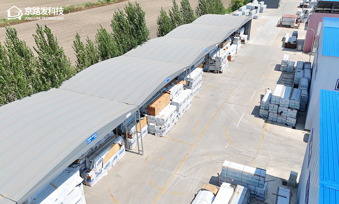 天津潘庄名贵木料市场推拉棚