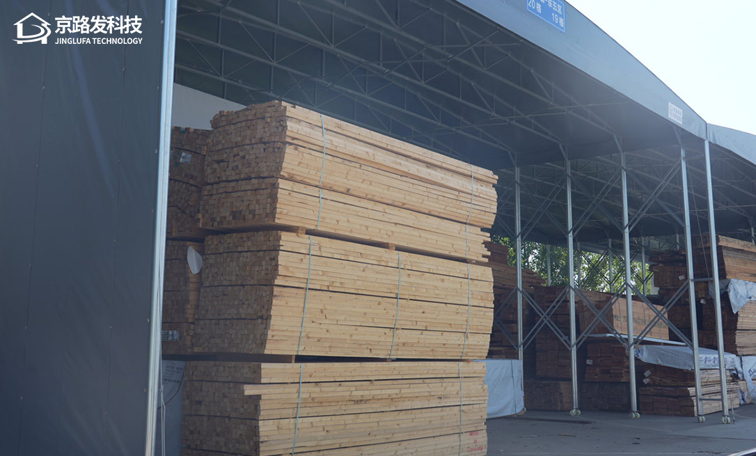 天津潘庄名贵木料市场推拉棚