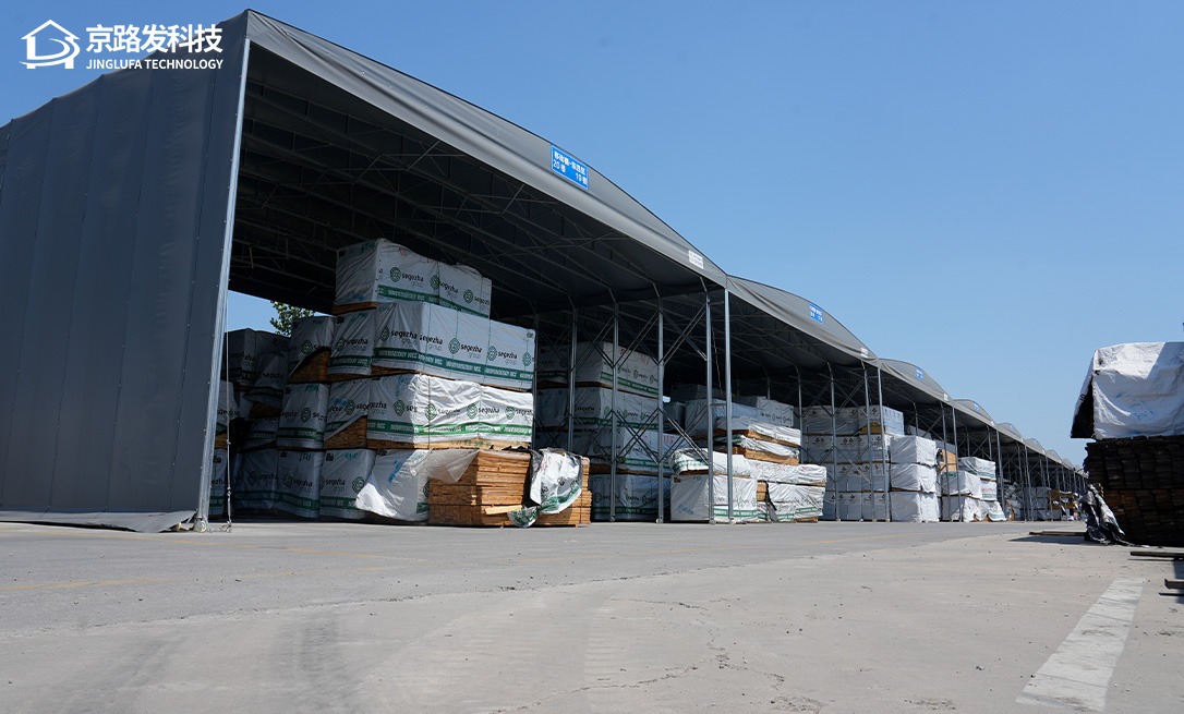 天津潘庄名贵木料市场推拉棚