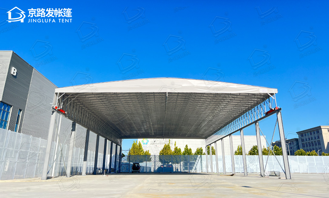 津南区双港老板电器悬空电动推拉棚